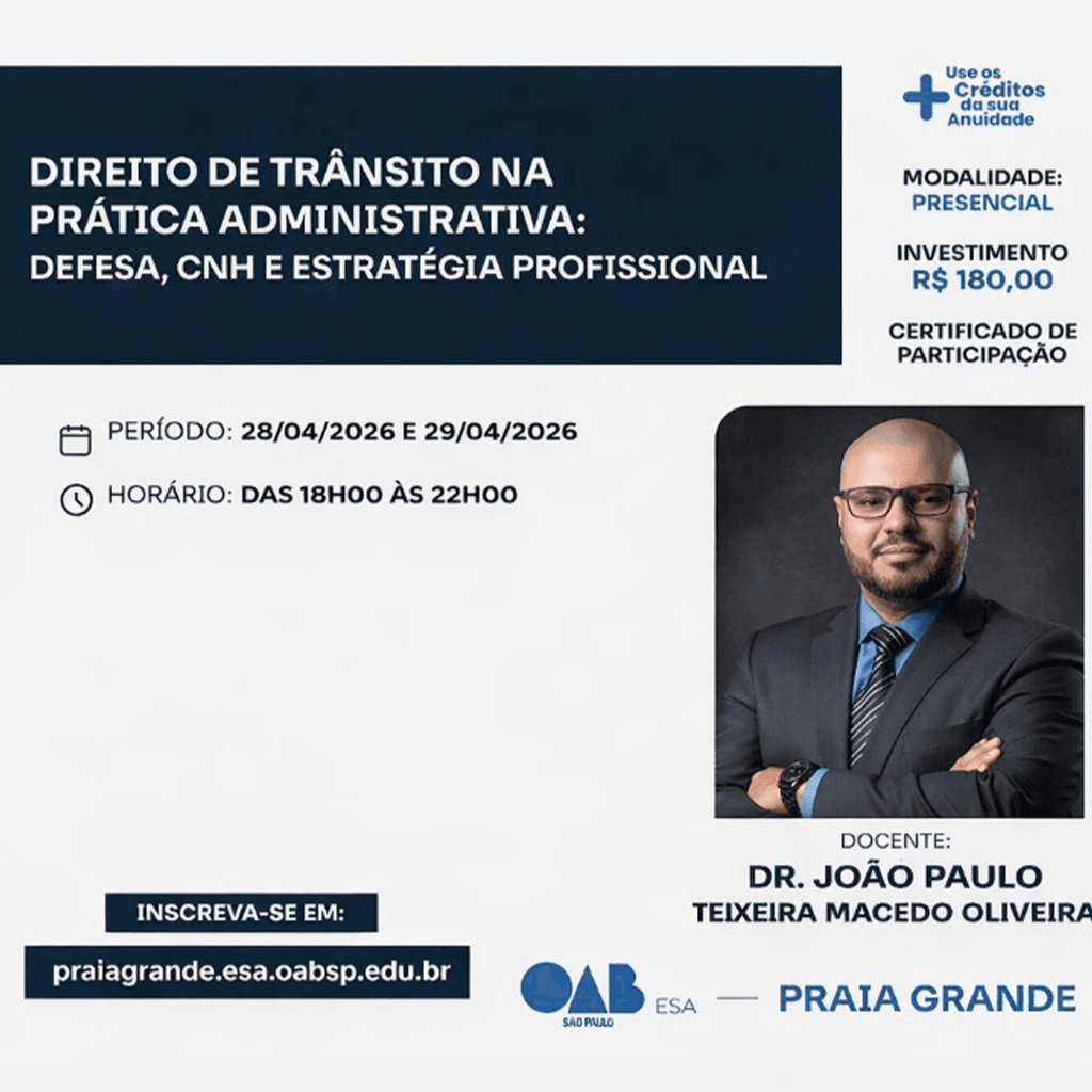 📙 ESA PG: Direito de Trânsito na Prática Administrativa: Defesa, CNH e Estratégia Profissional